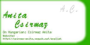 anita csirmaz business card